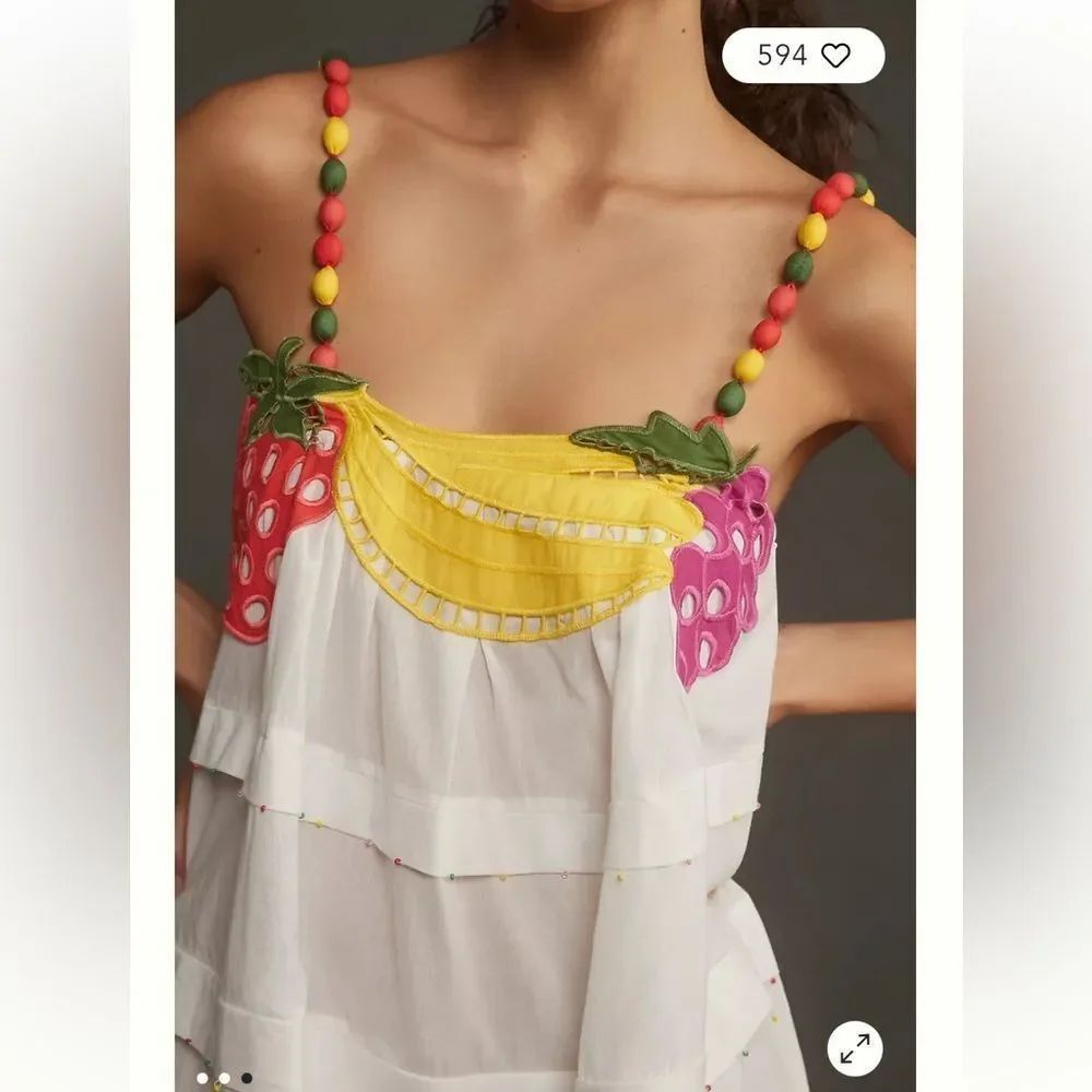 Anthropologie Farm Rio Fruits Richilieu Sleeveless Midi Dress